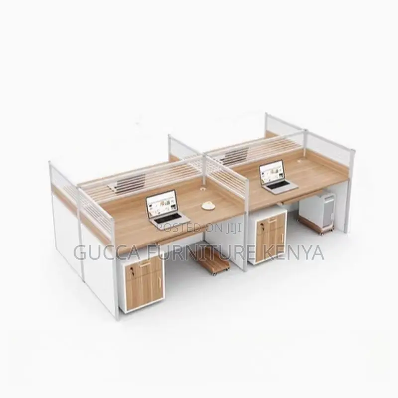 Workstations: Four-Pod Modular Desk Setup Workstation
