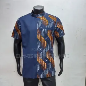 Short Sleeved Men Kitenge Shirts