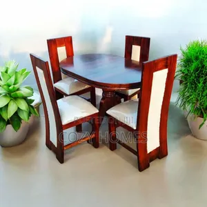 Dining Table, Sleek Dining Table With Comfy Four Chairs