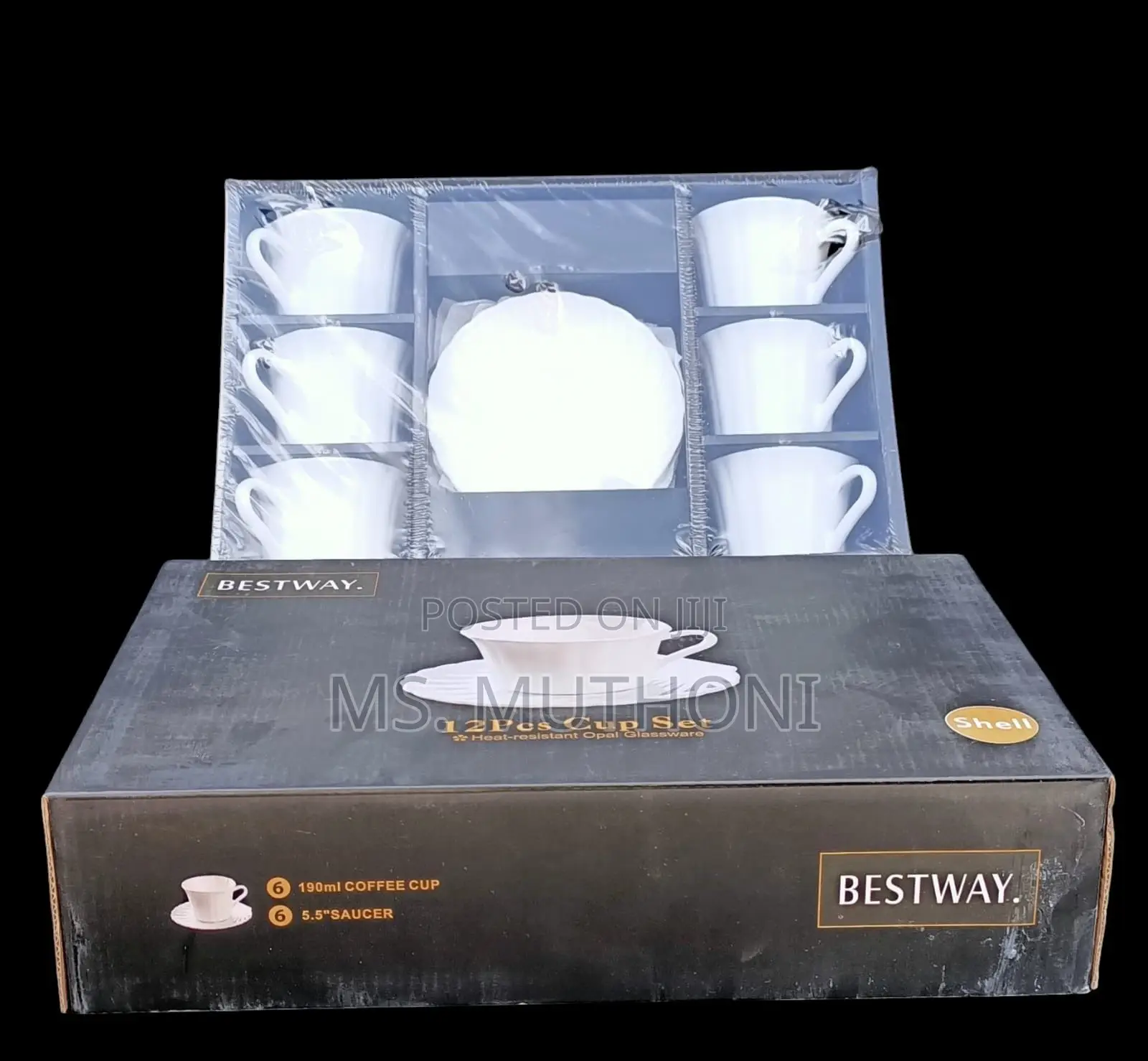 White 190ml Bestway Cup Saucer Available