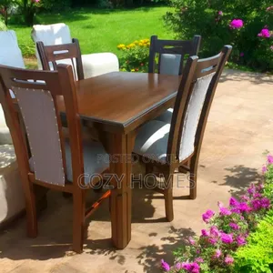 Dining Set, a Shiny Grey Upholstered 4 Seater Dining Set