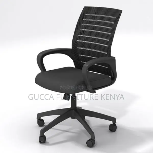 Office Chair: Mid Back Swivel Chair With Lower Back Support