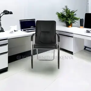 Office Chairs: Low Back Fixed Leather Office Chair With Arms