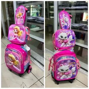 Pink  Kids 3 in 1 Bags With Trolley  at 3500