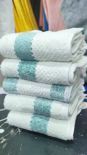 Green Stripped Microfiber Hand Towels