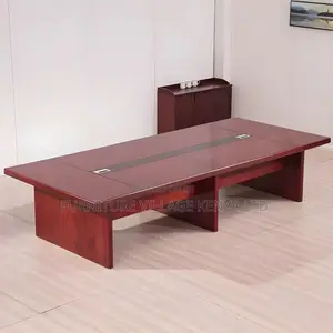 Boardroom Tables: Large Red Wood Boardroom Table – 3 Meters