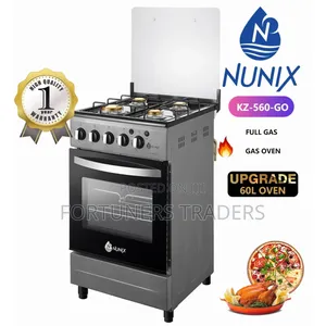 Nunix Kz-560-Go 4 Gas Burner Cooker With Oven