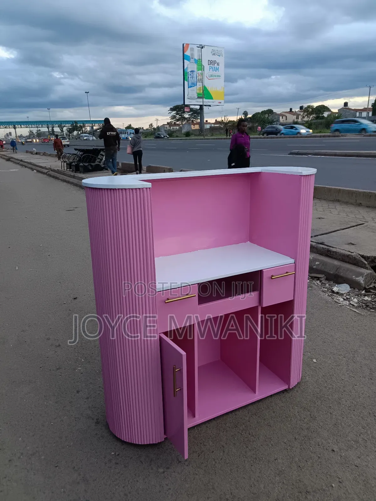 Reception Desk, Baby Pink. 