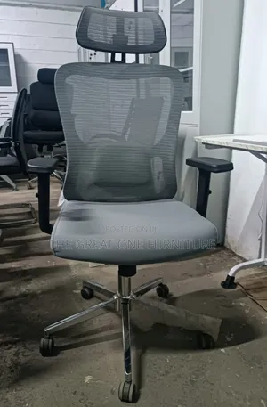 Vintage Gray Office Chair With Headrest Yg9k