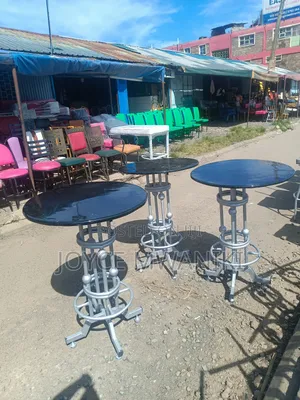 High Bar Tables, Black and Silver