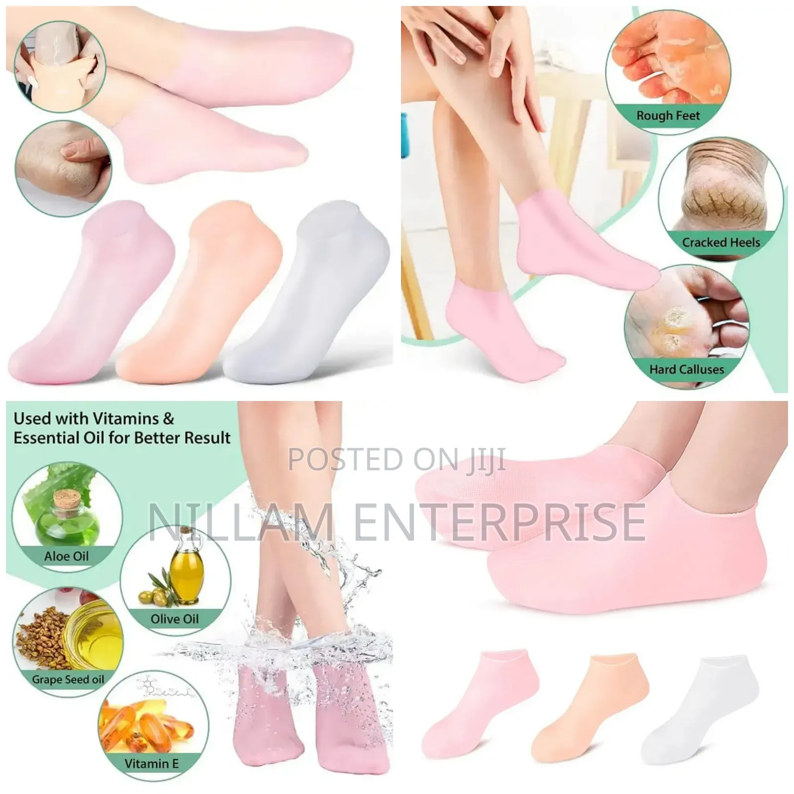 *Silicone Moisturizing Spa Gel Socks