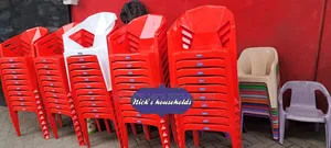 Adix Plastic Chair, Red Salon Chairs