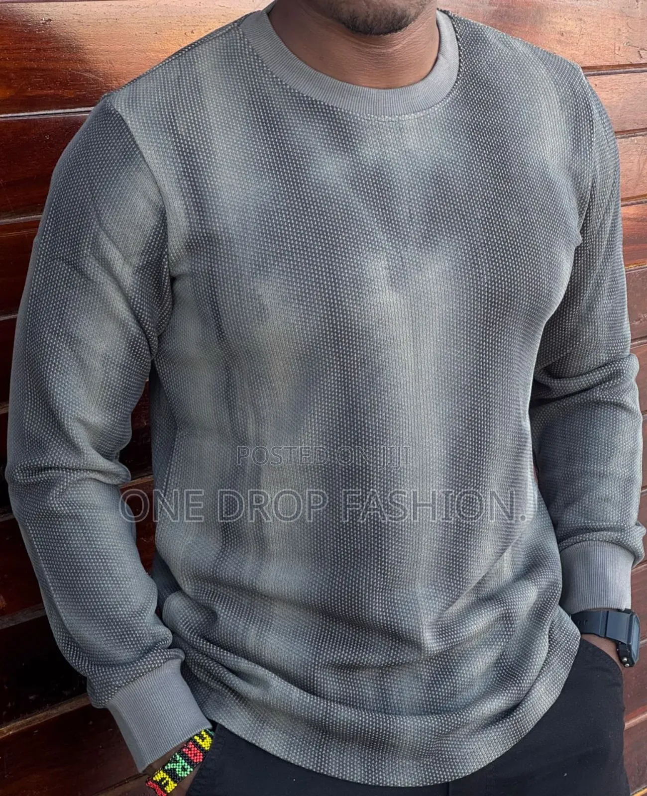Men Full Long Sleeve Waffle