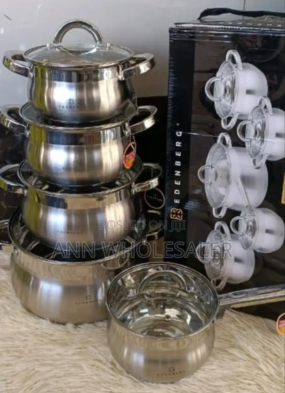 10 PCS Edenberg Stainless Steel Cookware Set