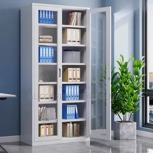 Office Cabinet:2-Glass Door Compact Steel Office Cabinet