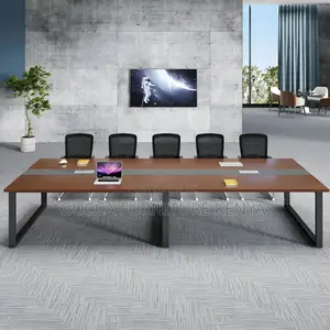 Boardroom Tables:2400mm Refined Brown Wood Conference Table