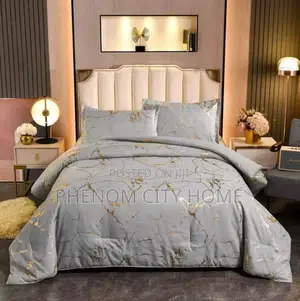 Grey Luxury Gold Marble Texture Foil Style Duvet Cover