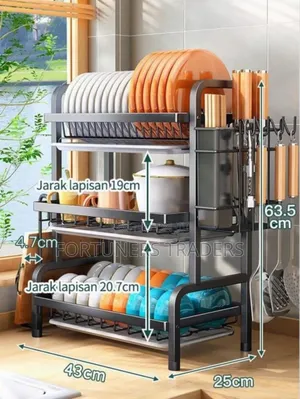 Dish Rack 3 Tier Steel Dish Rack