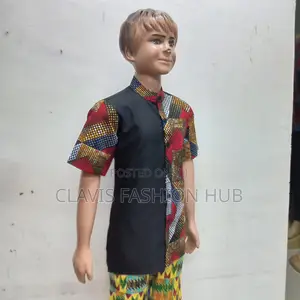Kitenge Short Sleeved Kids Shirt