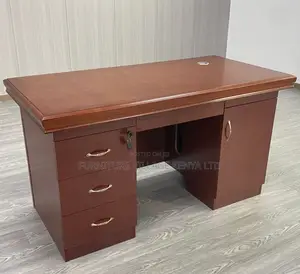 Office Tables:1.4 Meters Mahogany-Finish Staff Work Table