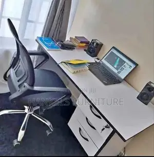 Black White Mesh and Study Desk