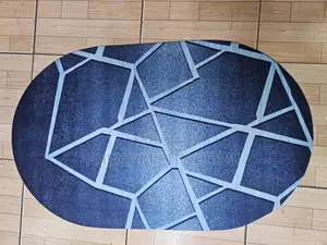Blue Pattern Oval Bathroom Mat Available Now