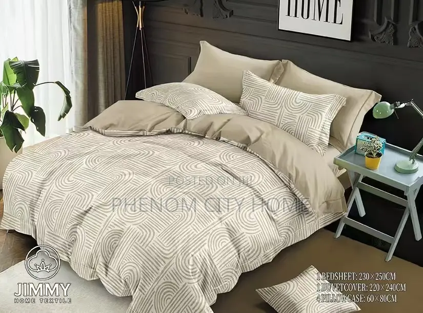 Beige Cotton Double-Sided Duvet Covers Available