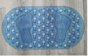 Blue Antislip Clear Bathroom Mats