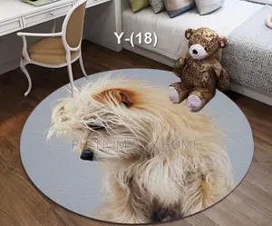 Soft Round Fleece Printed Antislip Mats Available