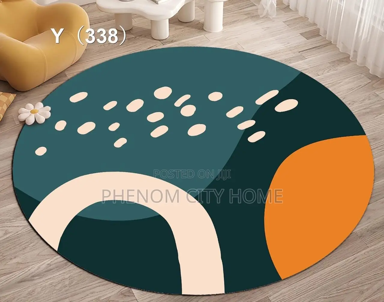 Patterned Round Fleece Antislip Mats