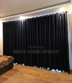 Black Curtain Curtains Black in Color