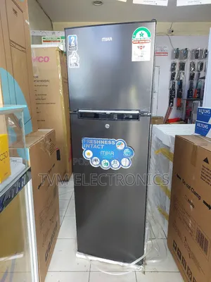 Mika 168l Direct Cool Double Door Fridge Dark Matt Stainless