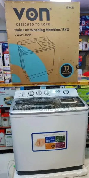 13 KGS Von Twin Tub Washing Machine - White