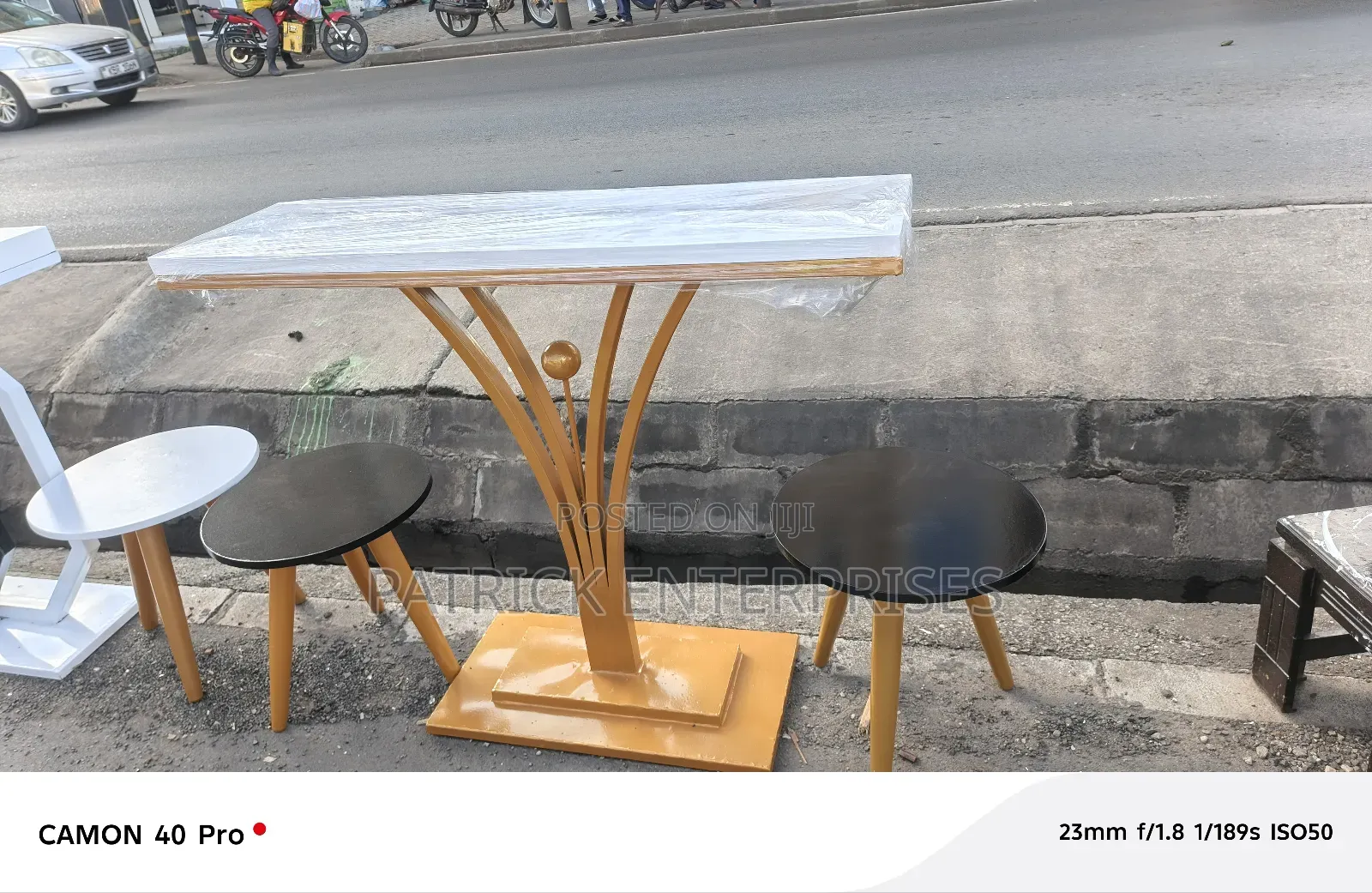 Modern Metallic Console Table
