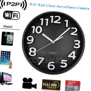 Wall Clock With Concealed 2mp Wide Angle CCTV