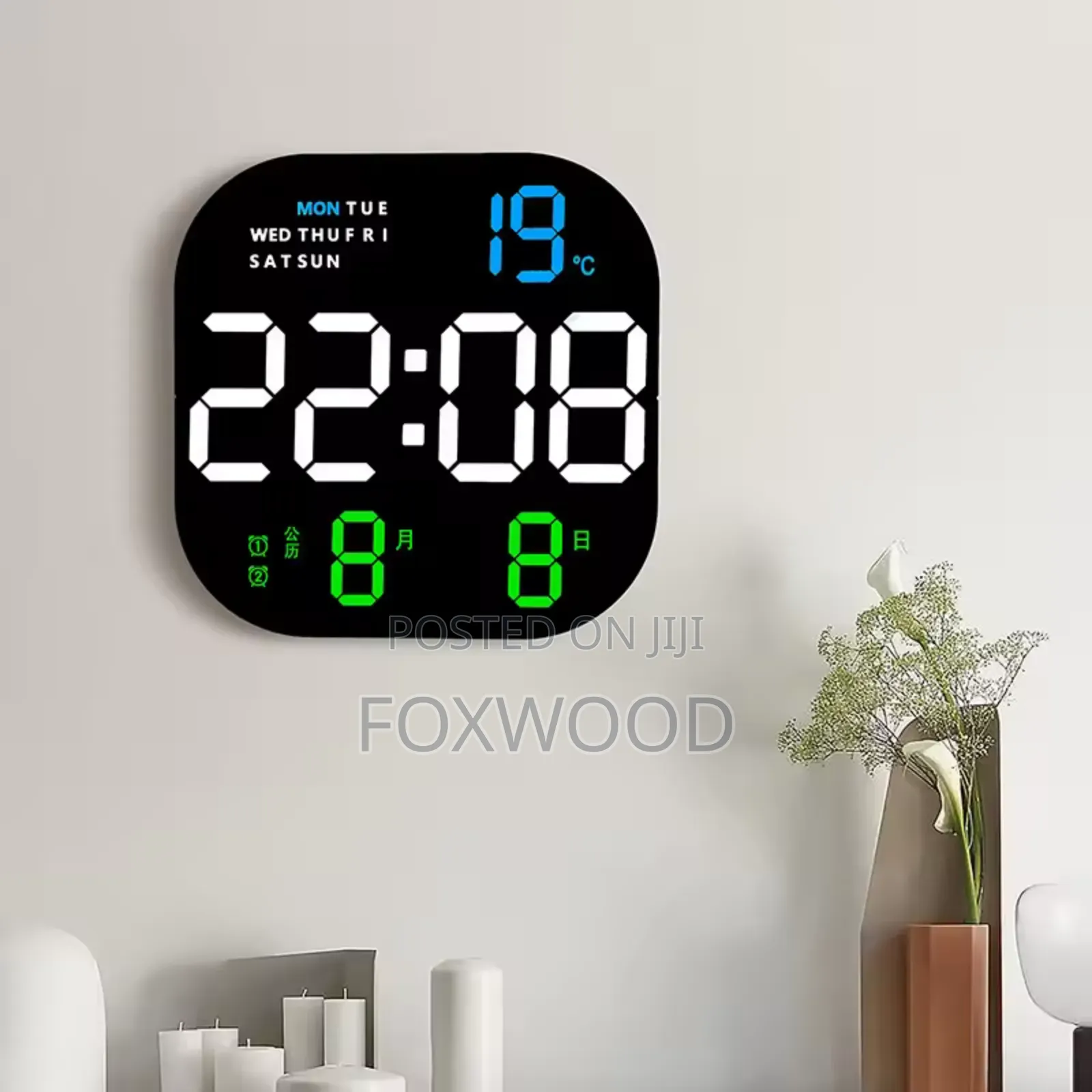 Led Large Digital Wall Clock