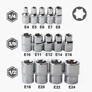 14 PCS Female E Star Torx Socket Set E4-E24, E-Torx