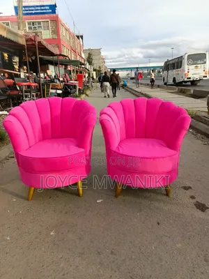 2 Pieces Single Sofa Sets, or Pedicure Seats, Hot Pink