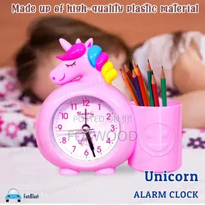 Unicorn Alarm Clock With Pen Holder.