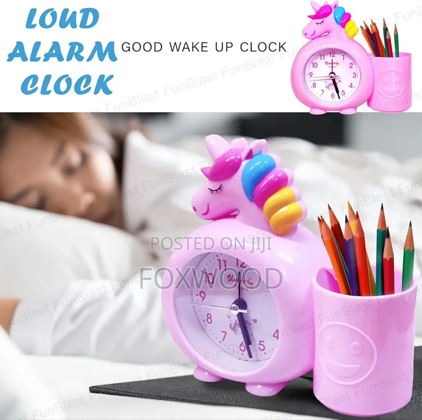Unicorn Alarm Clock With Pen Holder.