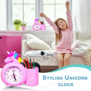 Unicorn Alarm Clock With Pen Holder.