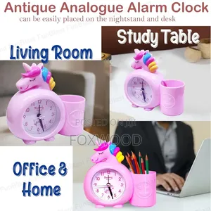 Unicorn Alarm Clock With Pen Holder.