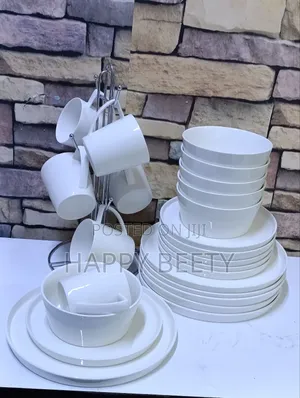  *Bougie Plain White Dinner Set