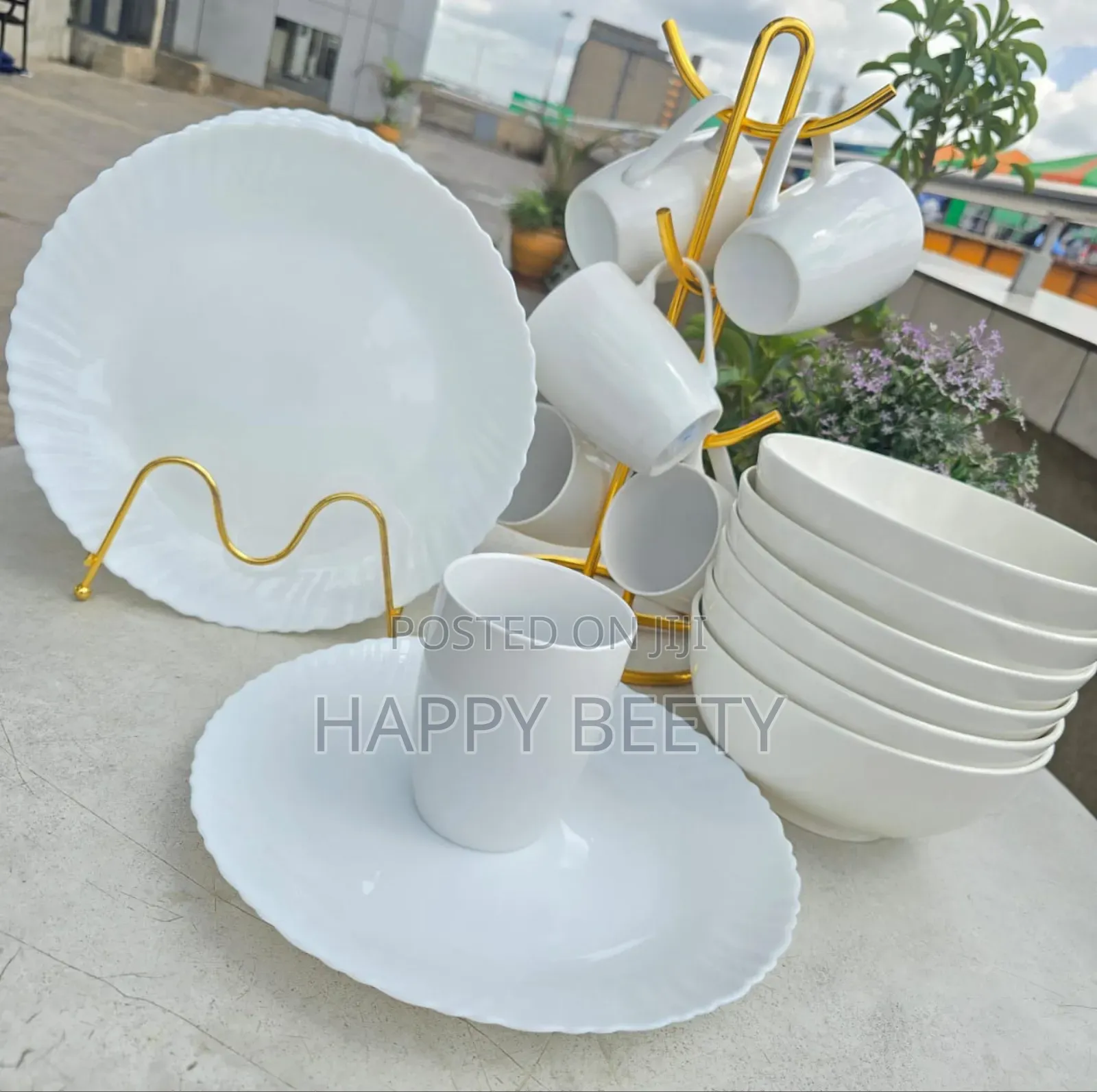 *18pcs White Dinner Set