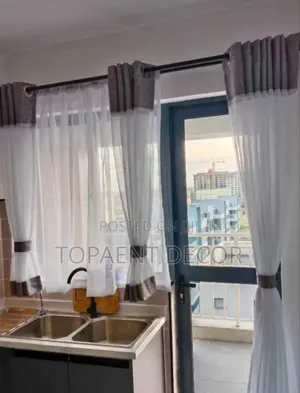 Kitchen Blended Door and Window Eyelates Curtains