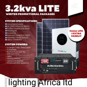 3.2kva Inverter + 2.56kwh Lithium + (4) 550w Solar System