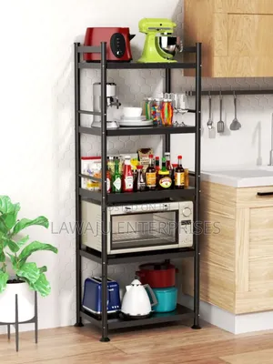 Black 6 Layer Multi Functional Metal Rack