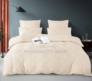 Cream White Tufted Wave Design Duvet Cover Set