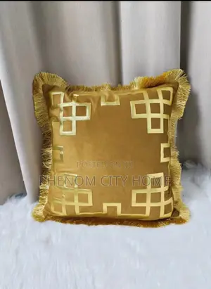 Brown Gold Pattern Embroidery Cushion Covers