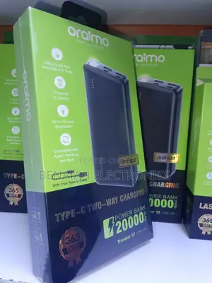 20000 Mah Best Quality Oraimo Powerbank. Free Type C Cable
